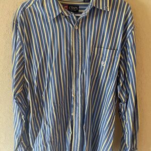 Chaps XL Blue, Yellow, and White Casual Button Down Long Sleeve Shirt
